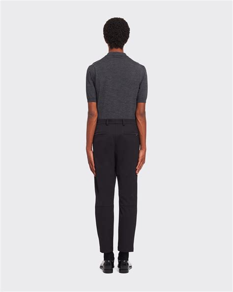 prada hose stretch tricotine|Black Stretch Tricotine Trousers .